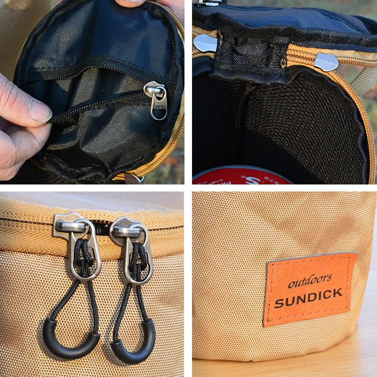 SUNDICK ランタンケース ガス缶収納 小物入れ 持ち手付き キャンプ