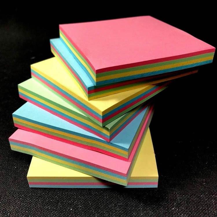 付箋（ふせん）5冊セット ブロックメモ用紙 76×76mm メッセージ 貼って剥がせる 強粘着 マルチカラー 事務 オフィス 学校 備品 計500枚 お得 TAG7676S5 |  | 03