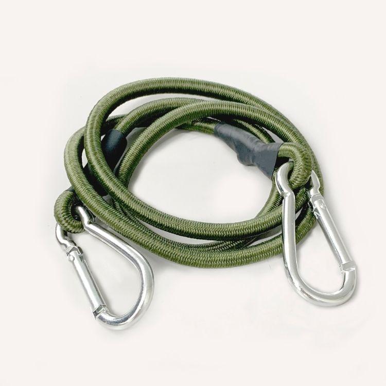 カラビナフック付きストレッチコード 約120cm 弾性ロープ 荷物固定