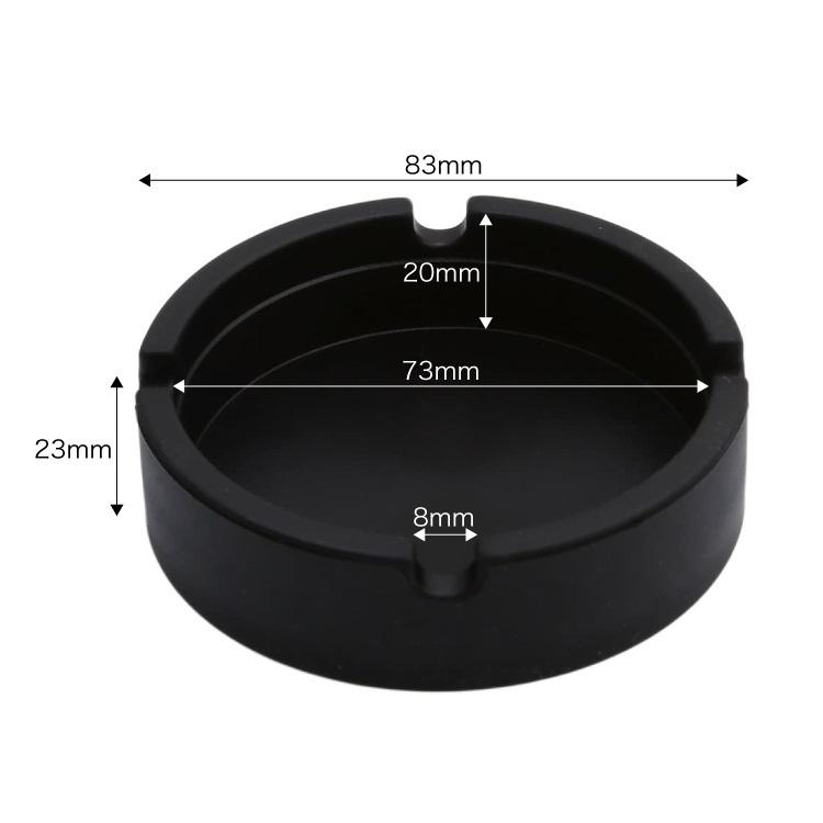 シリコン製灰皿 ブラック 直径8.3cm 円形 割れない 柔らか素材 軽量 お