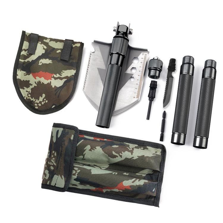 多機能シャベル 組立式 折畳スコップ 組立長さ76cm 鍬/斧/鋸/ナイフ