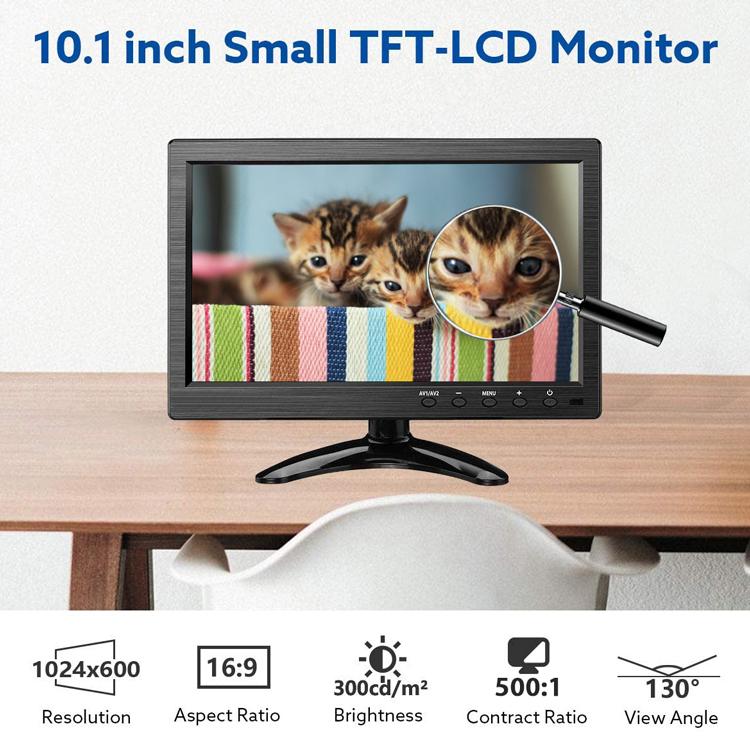 10.1インチ汎用カラーモニター 車載モニタ 1024×600 広視野角 IPS HDMI