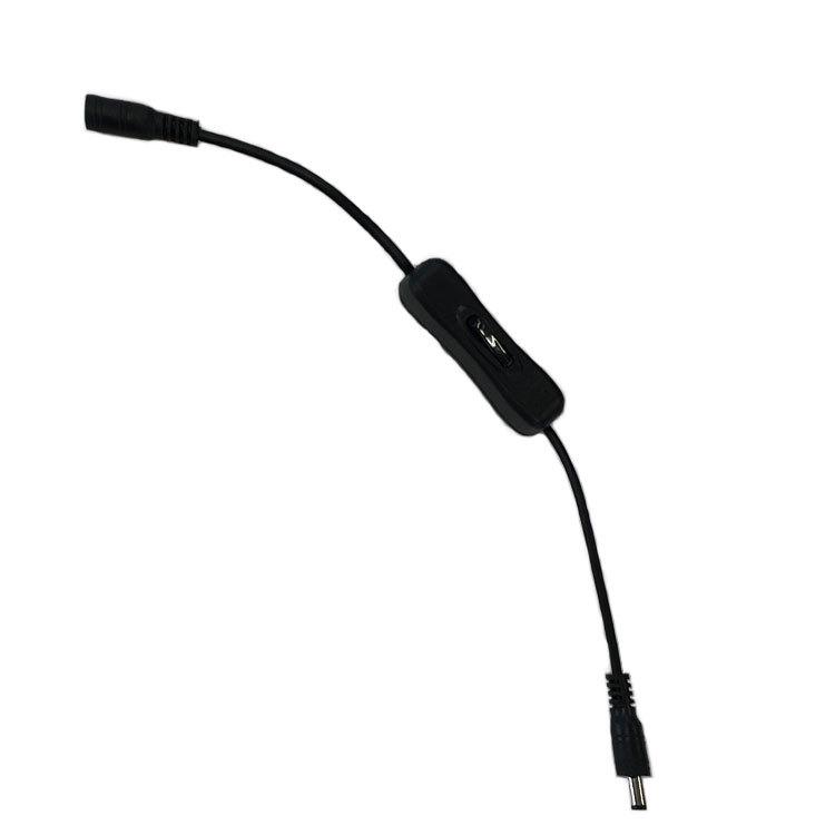 DC 12Vインラインスイッチ 5.5mmx2.1mmオス - メスDCジャック