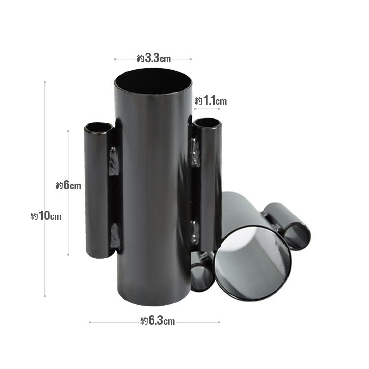 テントポール/タープポール用 固定セット ホルダー2個＋スチールペグ4