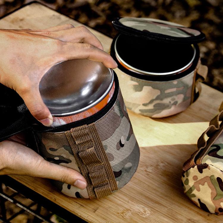 アウトドア用OD缶ケース 迷彩柄 230G用 450G用選択可 900D