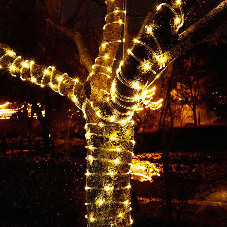 ソーラーストリングライト 12m 100球 リモコン付き LED 防水 暖色 イルミネーション ガーデンライト 電飾 クリスマス お庭やベランダの装飾に YLG100P12M｜funlife｜04
