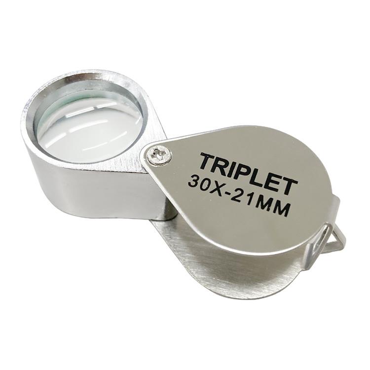 ポケットジュエリールーペ 虫眼鏡 拡大鏡 金属ルーペ コンパクト 吊り
