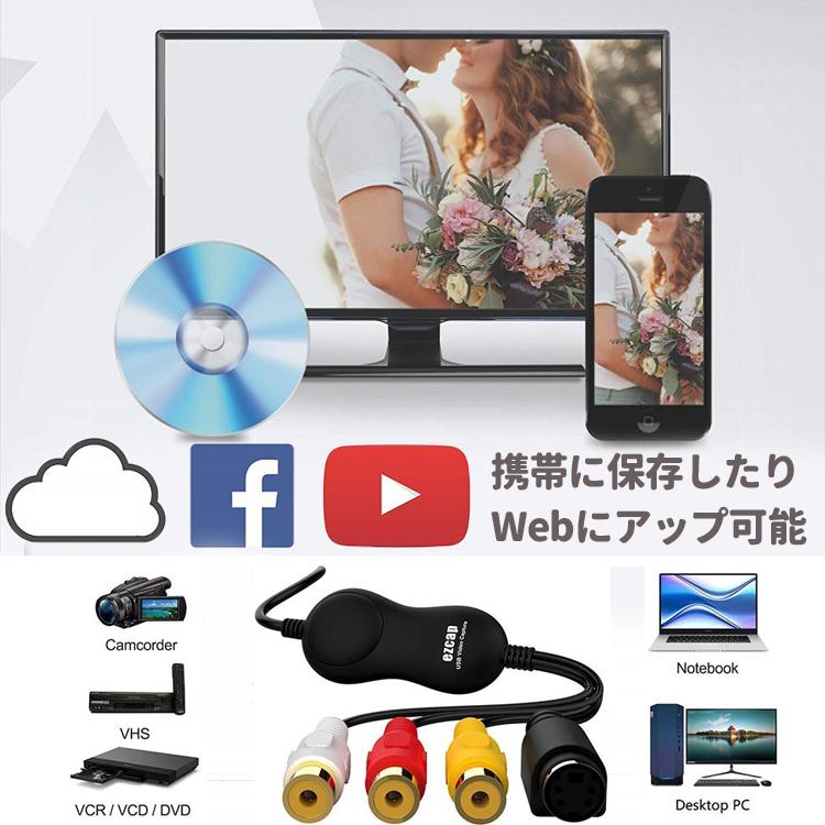 MacBook対応USBビデオキャプチャー MacとWindows両対応 ビデオテープ