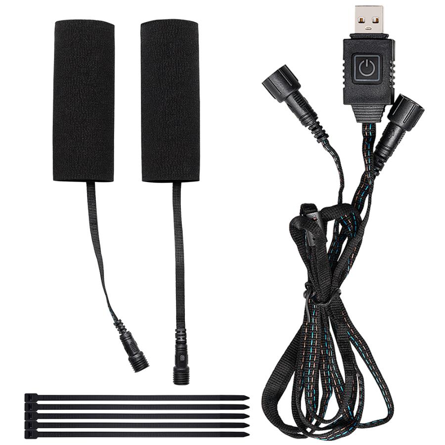 USB給電グリップヒーター 巻き式 5段階調温 10秒即暖 面ファスナーで