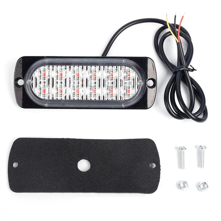 LEDストロボライト2個セット 12連LED 薄型 発光18種類(設定可) 12V/24V サイドマーカー 警告灯 光源36W 作業車 大型車 視認性向上 青 黄色 STRB12LEDS2 |  | 06