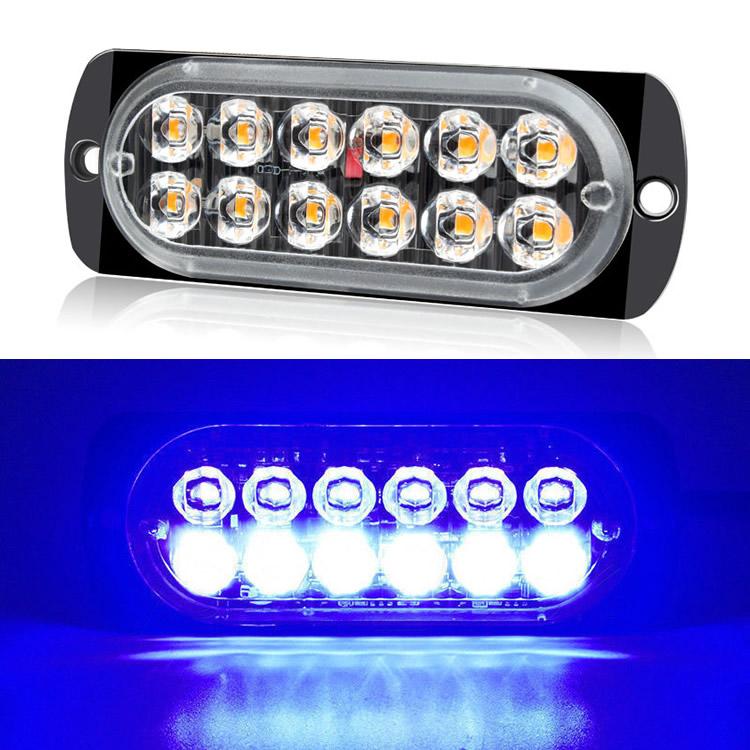 LEDストロボライト2個セット 12連LED 薄型 発光18種類(設定可) 12V/24V