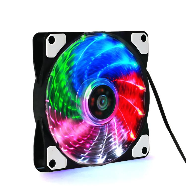 PC用LEDリングファン 4ピン 12cm 25mm 静音 冷却 1200rpm マザーボード