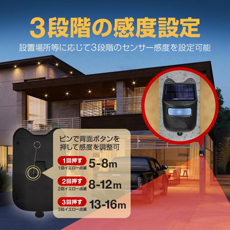 ワイヤレスチャイムセット 無線送信機充電式 人感センサー