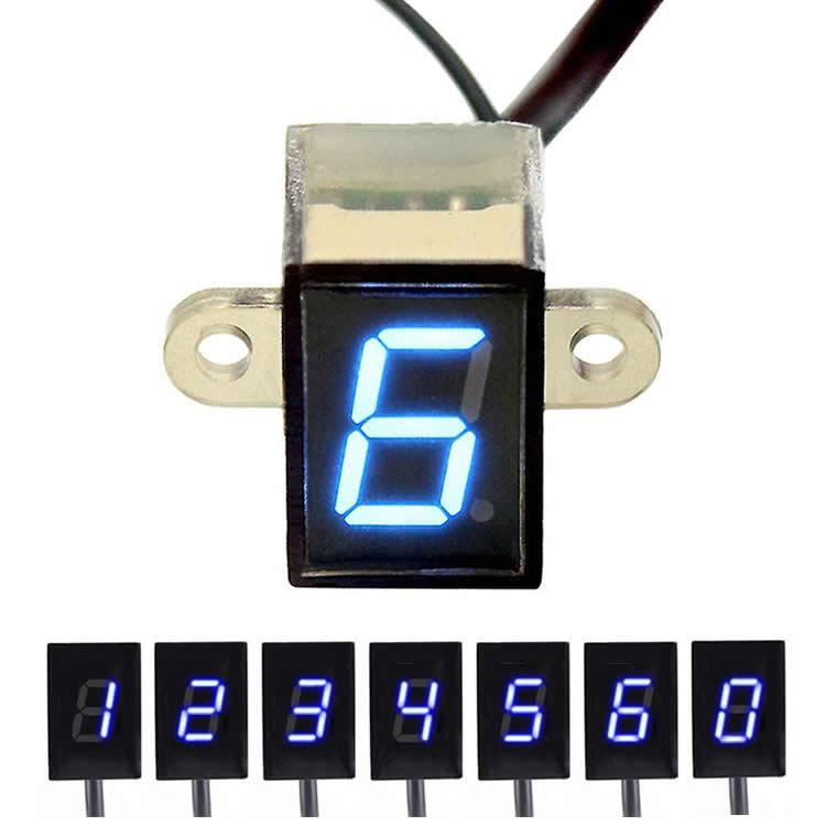 バイク用ギアインジケーター 6速用 汎用 LEDディスプレイ 防水