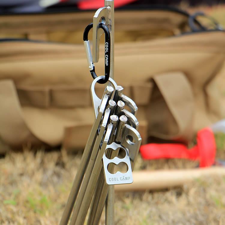 テントペグホルダー 10本収納可 紛失防止 省スペース カラビナ付き