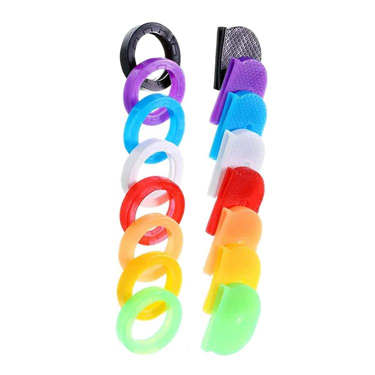 シリコンキーカバー16枚セット キーキャップ ラウンドキーキャップ 円形 半円形 キー識別 整理 目印 色分け 鍵キャップ 鍵番号隠し 防犯対策 通し穴付 KEYSC16S |  | 06