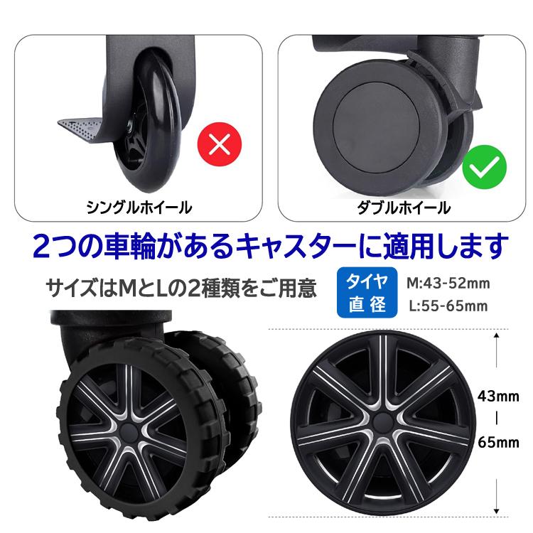 キャスターカバー8個セット キャリーケース スーツケース ホイール