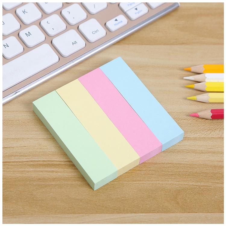 付箋（ふせん） 4色入り各色100枚 2冊セット(計800枚)  76mm×19mm メモ ポストイット ブロックメモ用紙 パステルカラー マルチカラー 職場 学校   STN400S2 |  | 02