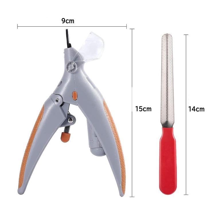 ペット用爪きり ヤスリ付き LEDライト付 ルーペ機能 5倍 血管を見つけやすい 爪飛散防止 爪収納カバー 安全設計 犬 猫  猫お手入れセット PETNC70 |  | 05