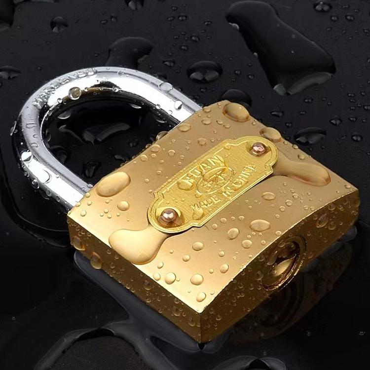 銅メッキ 南京錠 鍵3本 シャックル径3mm 盗難防止 防水防錆 防犯