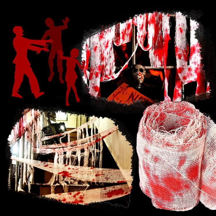 血痕包帯 ハロウィングッズ 幅3cm×長さ10M 血まみれ包帯 ゾンビ