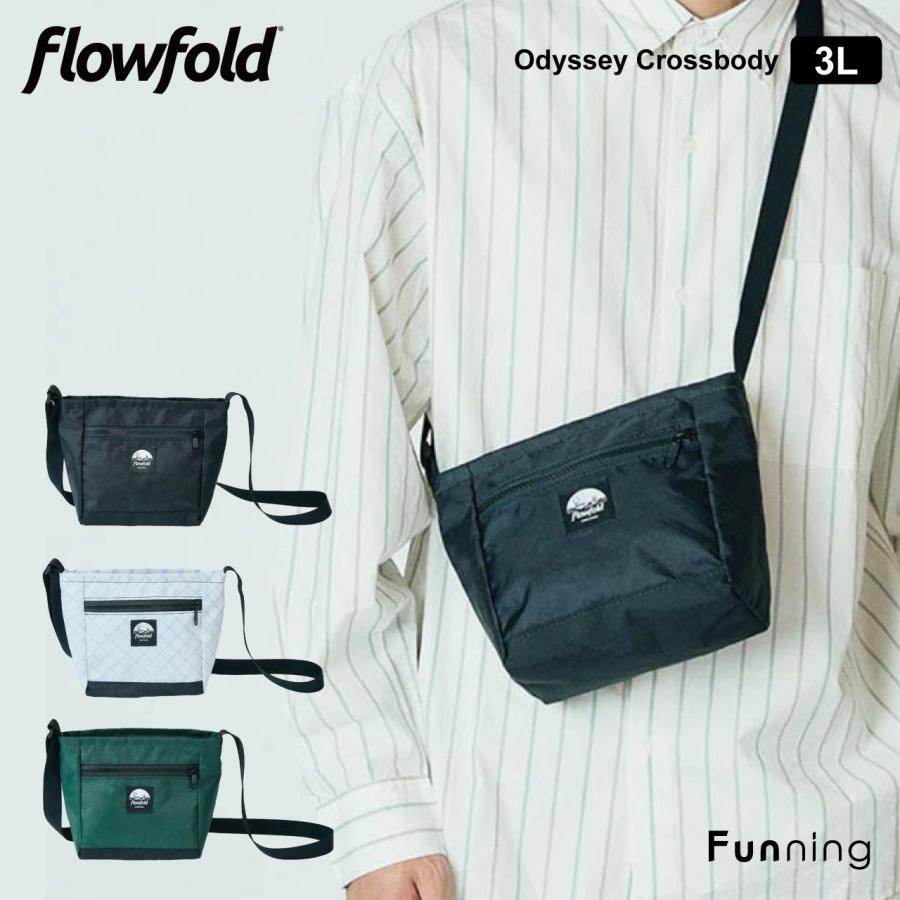 Flowfold フローフォールド オデッセイクロスボディ 3L ショルダーバッグ 肩掛け アウトドア 通勤 通学 タウンユース 耐水性 正規品 | flowfold