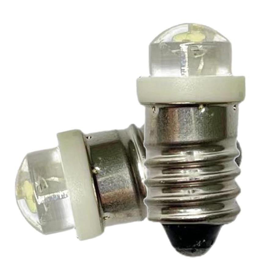 N/D 2個 E10 LED豆電球 高輝度 6000K ホワイト COB 0.5W 3V 螺旋LED懐中電灯アップグレード電球｜平田商事