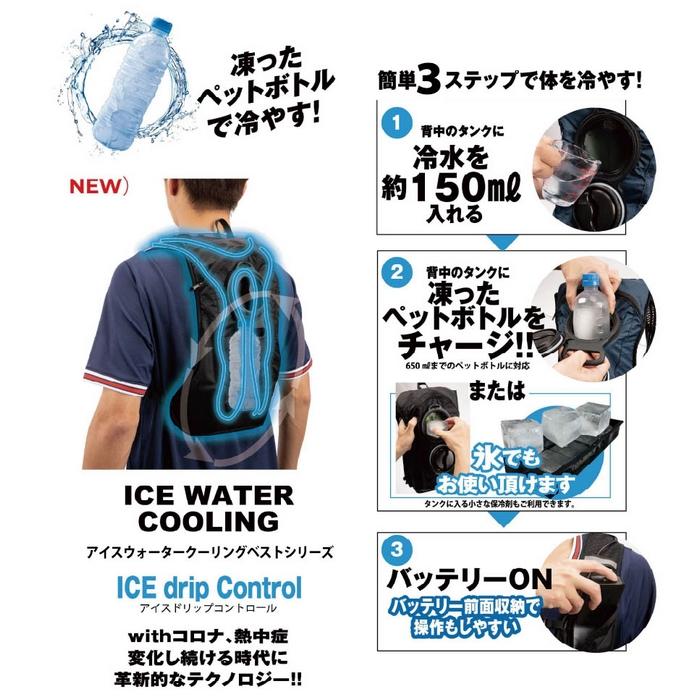 Ah!issu chusan icw001 水冷服 2023 最強 水冷 冷却 ベスト ペットボトル 氷 保冷剤 アイスウォータークーリングベスト プロ pro CORDURA コーデュラ｜funny-store｜02