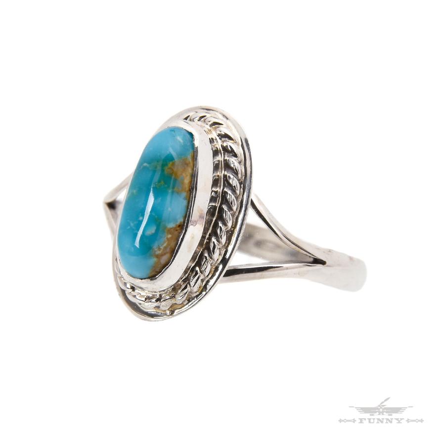 Indian Jewelry FUNNY公式ストア ナバホ族 ターコイズ リング [16号