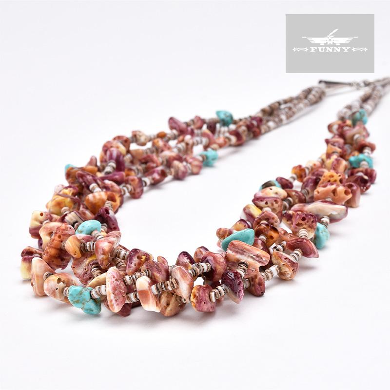 Indian Jewelry FUNNY公式ストア ナバホ族 ビーズ ネックレス 50cm