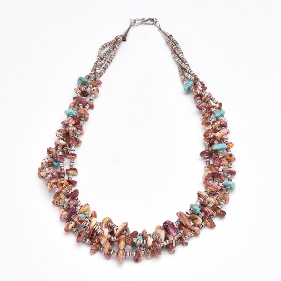 インディアンジュエリー　アジアンジュエリー　レッドビーズネックレス Indian Jewelry FUNNY公式ストア ナバホ族 ビーズ ネックレス 50cm