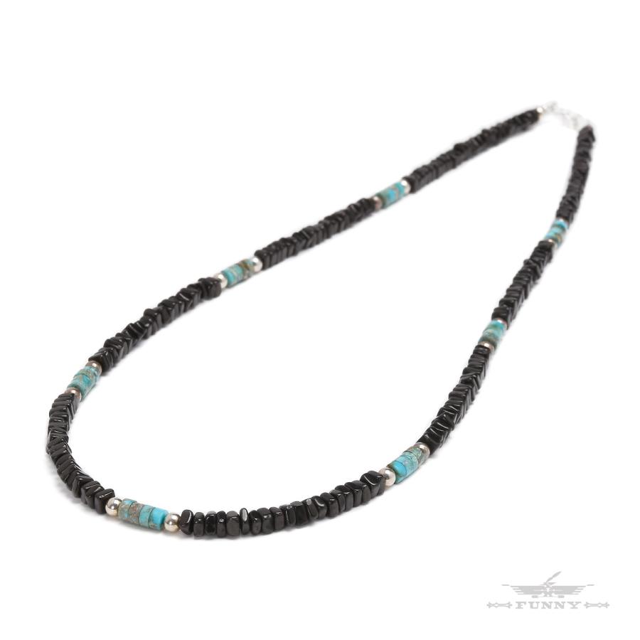 ナバホ族　ネックレス　ターコイズ　ビーズ ナバホネックレス 《 シルバービーズ＆ターコイズ 》 50cm ｜ POWWOW