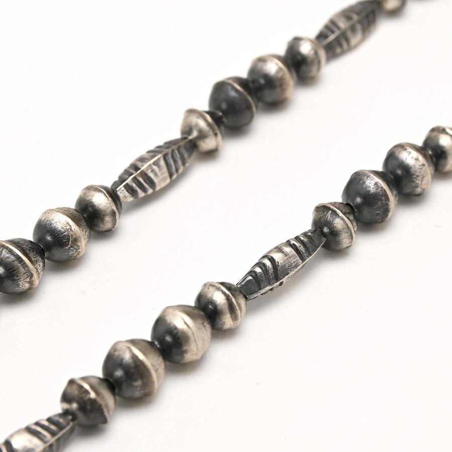 Indian Jewelry】ナバホ族リキッドシルバーネックレス63cm補修有