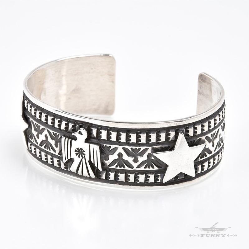ナバホ族 Andy Cadman シルバー ブレスレット Indian Jewelry FUNNY公式ストア ナバホ族 Andy Cadman スタンプ