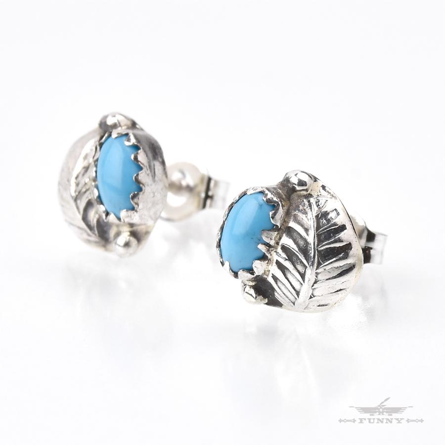 Indian Jewelry FUNNY公式ストア ナバホ族 リーフ ピアス ターコイズ