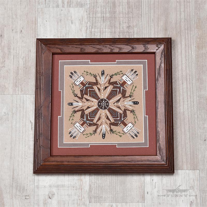 ネイティブアメリカン　サンドペイント　ナホバ族　砂絵 FUNNY公式ストア ナバホ族 サンドペンイント スクエア