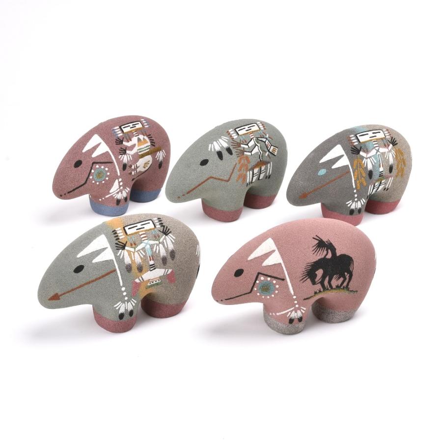 BIG！ネイティブアメリカン熊 砂絵 サンドペイント USAビンテージ品