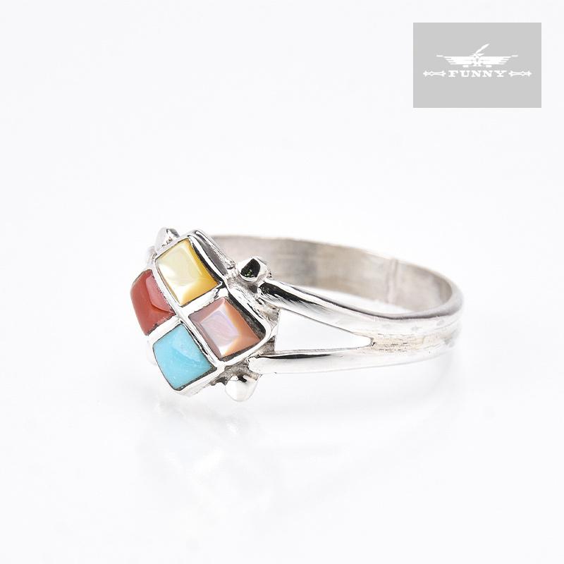 Indian Jewelry FUNNY公式ストア ズニ族 インレイ リング Indian Jewelry FUNNY公式ストア ズニ族 インレイ リング