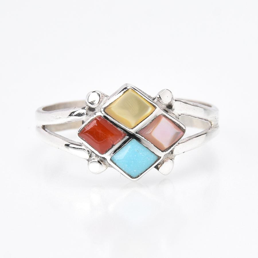 Indian Jewelry FUNNY公式ストア ズニ族 インレイ リング Indian Jewelry FUNNY公式ストア ズニ族 インレイ リング