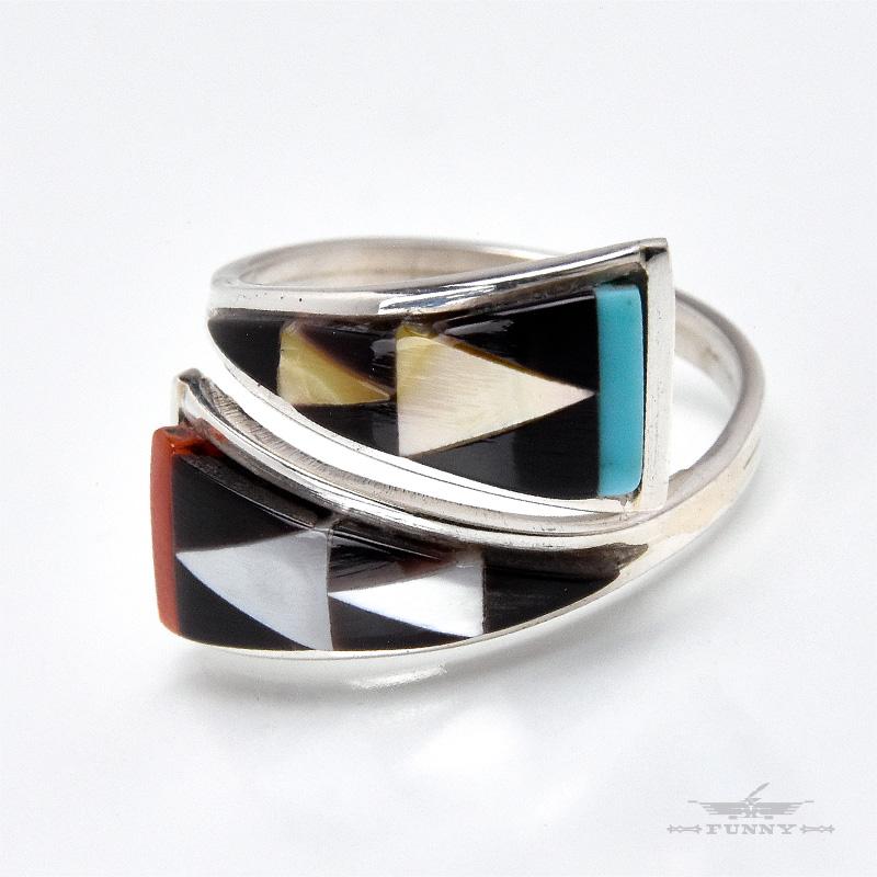 FUNNY公式ストア ズニ族 インレイ ラップリング [サイズ展開あり]   インディアンジュエリー スターリングシルバー 指輪 ZUNI ファニー | Indian Jewelry