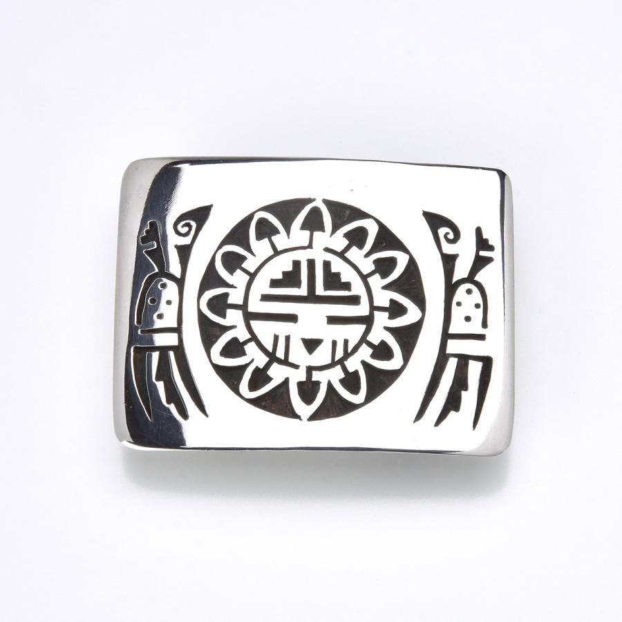 FUNNY公式ストア ホピ族 サンフェイス オーバーレイ バックル インディアンジュエリー スターリングシルバー 925 Harry Nutumya HOPI ファニー Harry Nutumya バックル スターリングシルバー HOPI