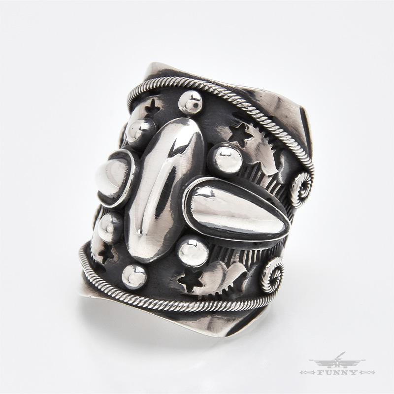 インディアンジュエリー☆ナバホ☆デリックゴードン☆アップリケリング Indian Jewelry FUNNY公式ストア ナバホ族 デルバート・ゴードン