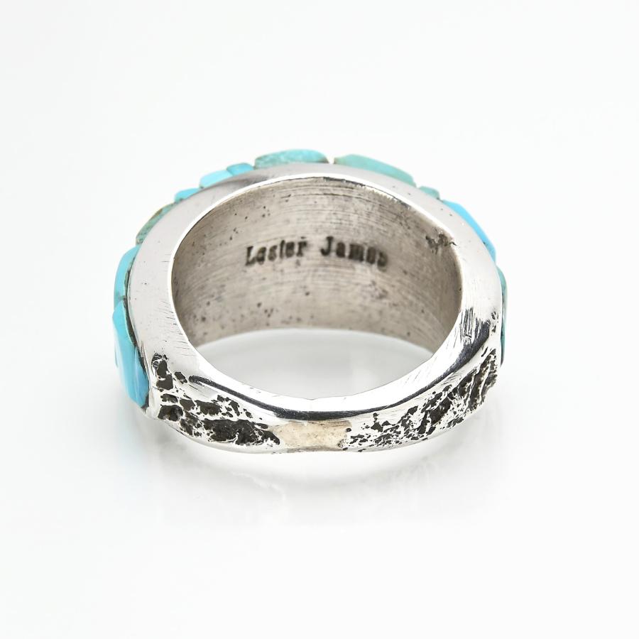 ナバホ族 大粒 ターコイズ リング 指輪 18.5号 Keith James Indian Jewelry FUNNY公式ストア ナバホ族 レスター・ジェームス