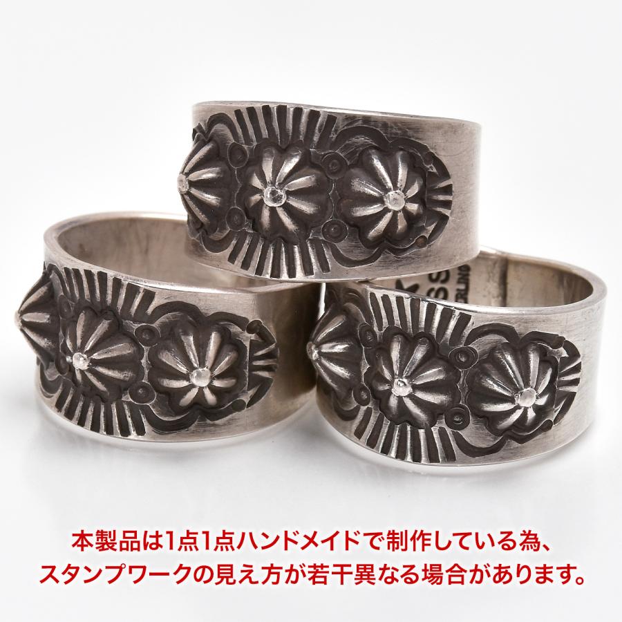 IndianJewelry NAVAJO スタンプワークシルバーリング 18号 Navajo リング Norbert Peshlakai スタンプワーク リング 18号