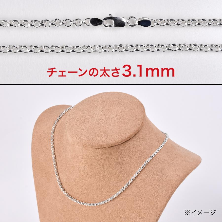 FUNNY公式ストア (9) シルバーチェーン 45cm 甲丸チェーン3.1mm メール便可 ネックレス シルバー チェーン シルバー925_2