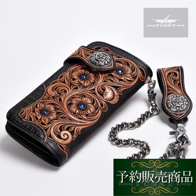 ダークブラウン新品FUNNY ポロサスクロコダイルライダースウォレット