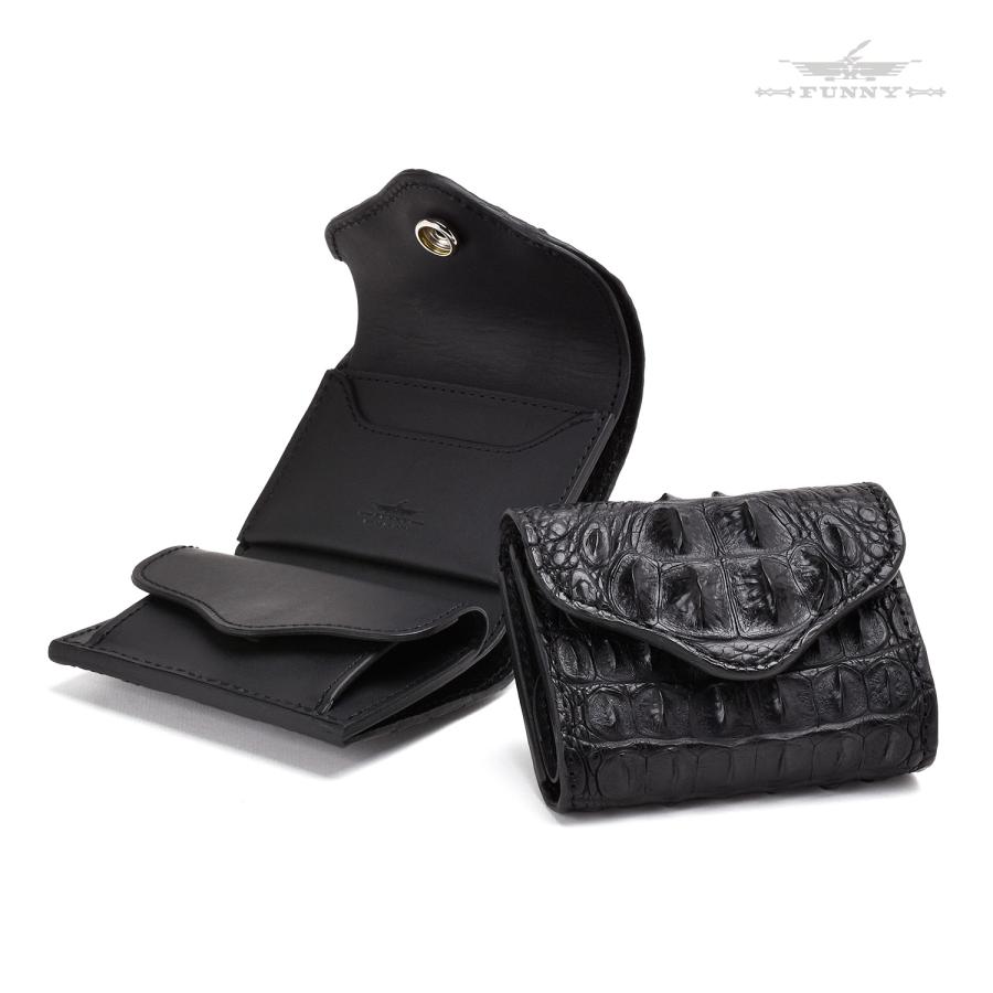 FUNNY] [ファニー] ペブル クロコダイル ボディ 三つ折り財布