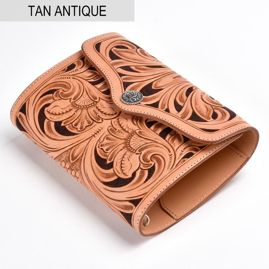 FUNNY ファニー ロングウォレット カービング 長財布 本革 キャメル