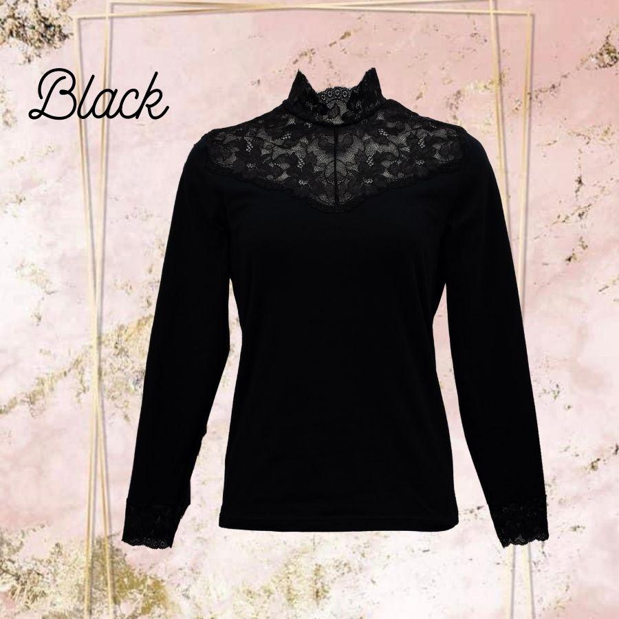 トップス インナー レース 長袖 シンプル 着回し 胸元 首 ハイネック 花柄 レディース ファッション フォーマル カットソー 透け感 デコルテ |  | 08