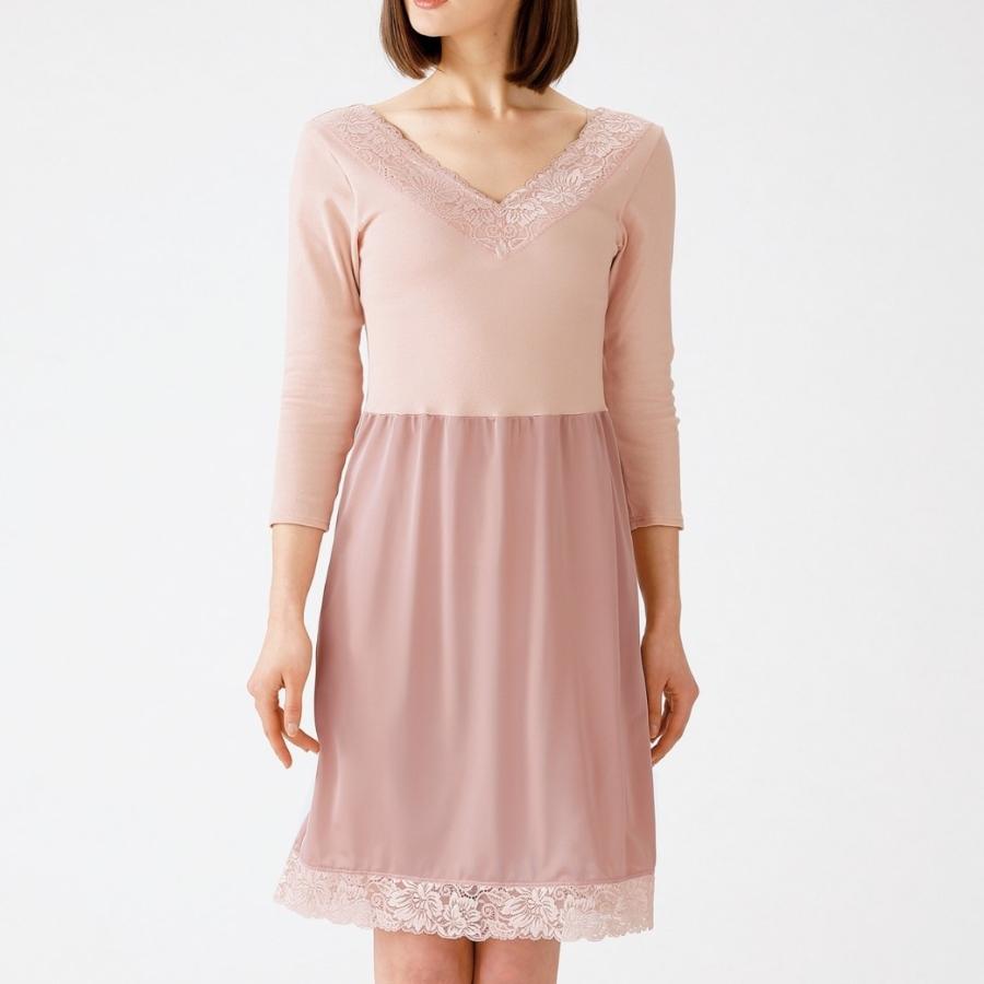 スリップ 長袖 半袖 レディース ロング インナー ペチコート 袖 綿 コットン フォーマル 柔らか 肌着 吸汗 汗取り インナー |  | 12